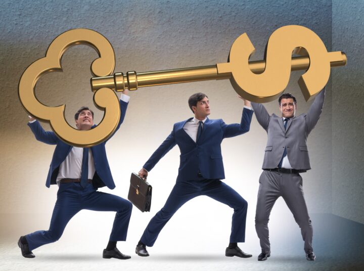Marketing recruiters holding a key