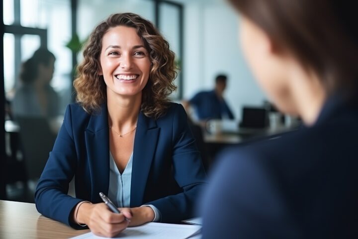 A women sales recruiter conducting hiring interviews