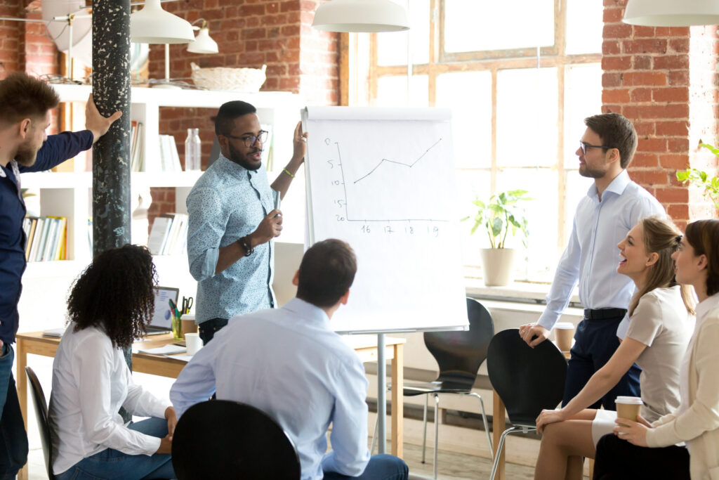 A CRO giving a meeting to improve revenue
