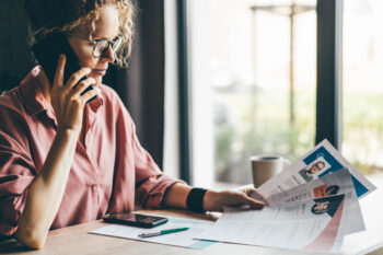 Successful candidate engaged in a phone interview